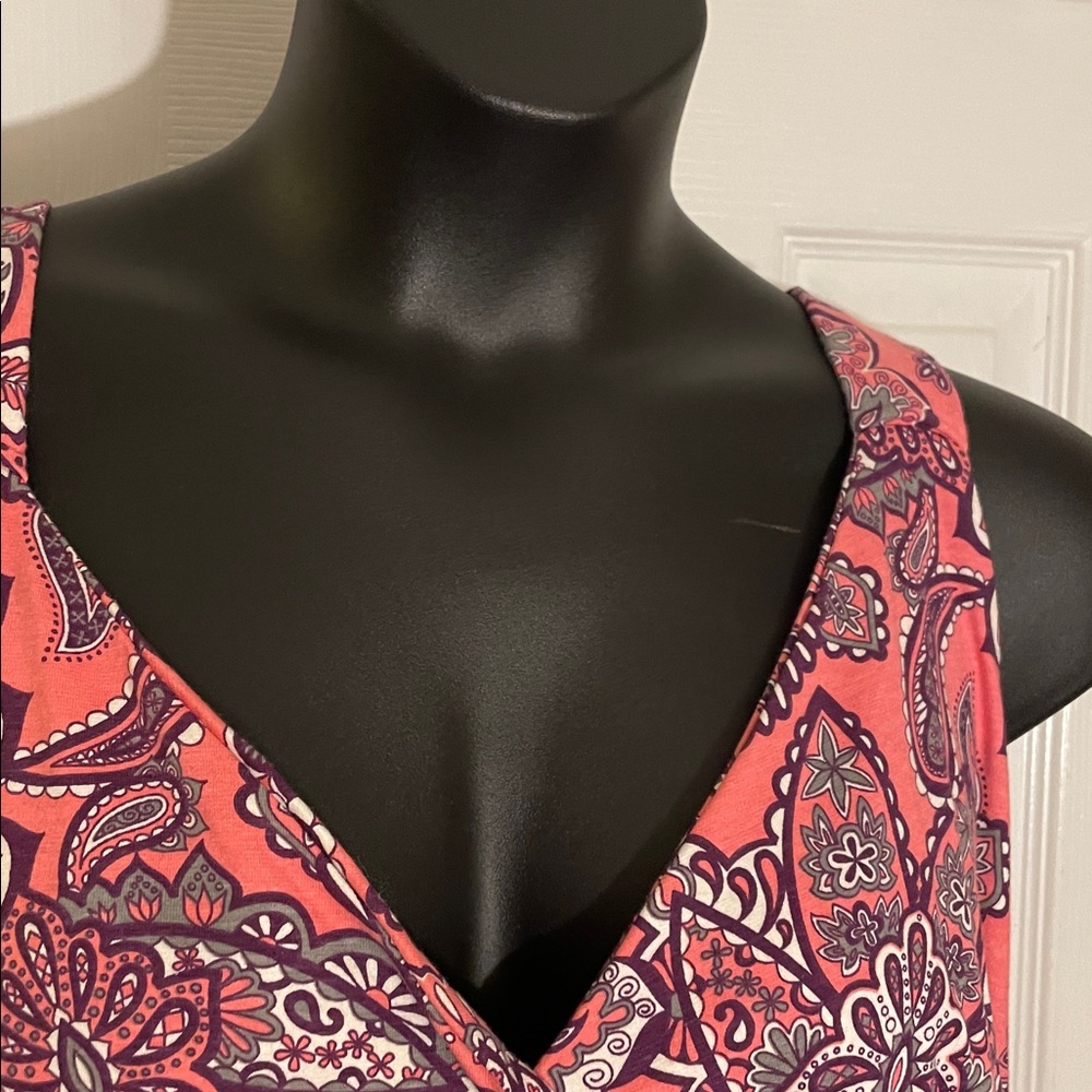 Woman Within Pink Paisley Sassy Sun Dress 4X - Picture 4 of 5